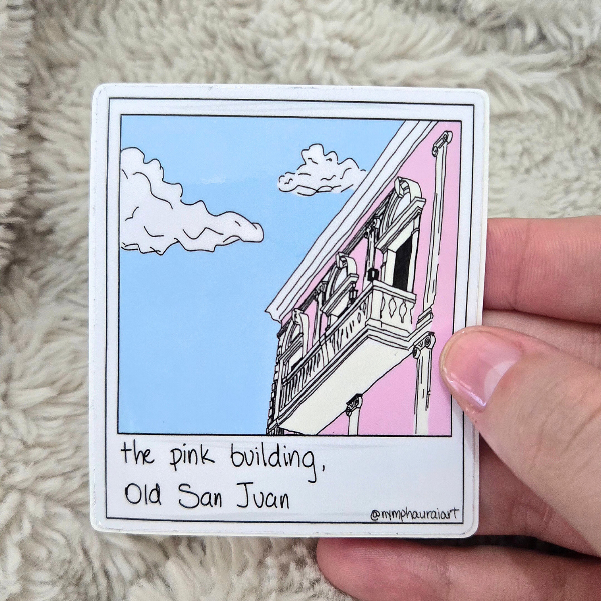 sticker- edificio rosa vsj ‧₊˚❀