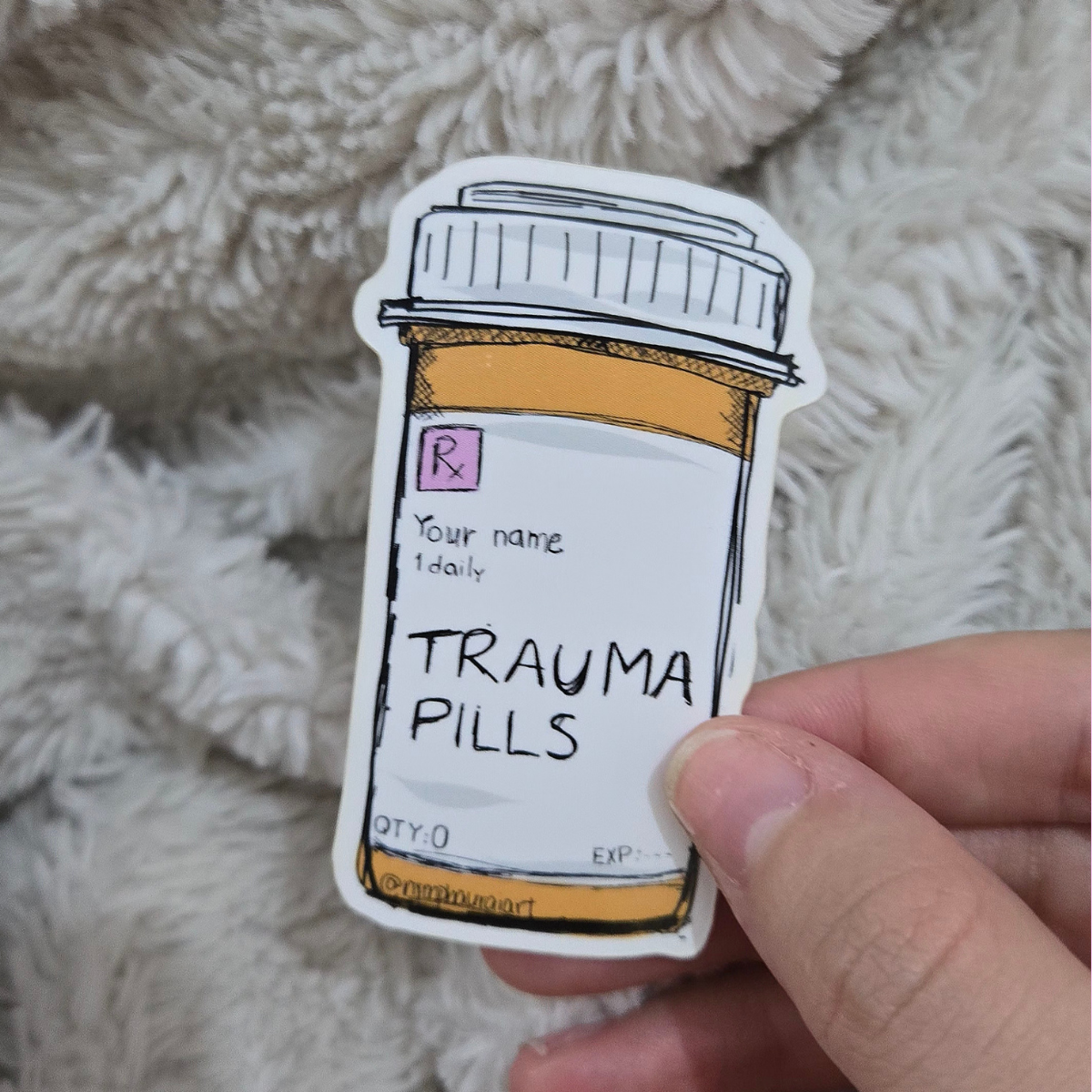 sticker- trauma pills ‧₊˚❀