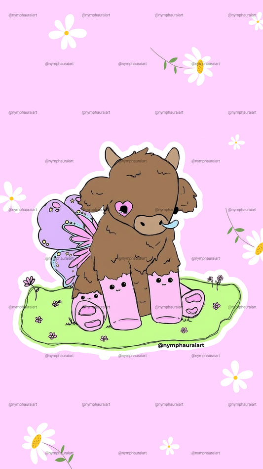 wallpaper- baby cow ‧₊˚❀