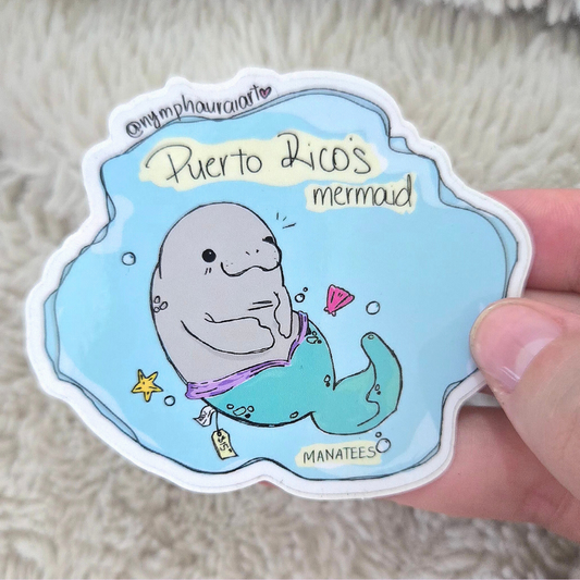 sticker- puerto rico's mermaid ‧₊˚❀