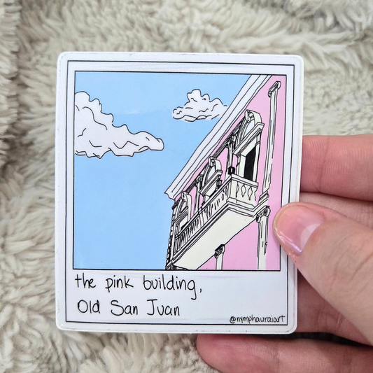 sticker- edificio rosa vsj ‧₊˚❀