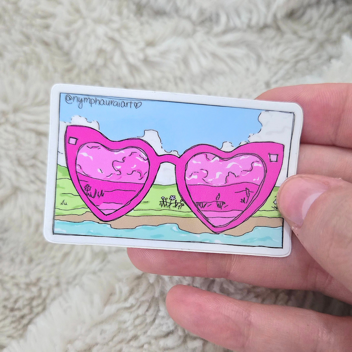 sticker- pink sunglasses ‧₊˚❀