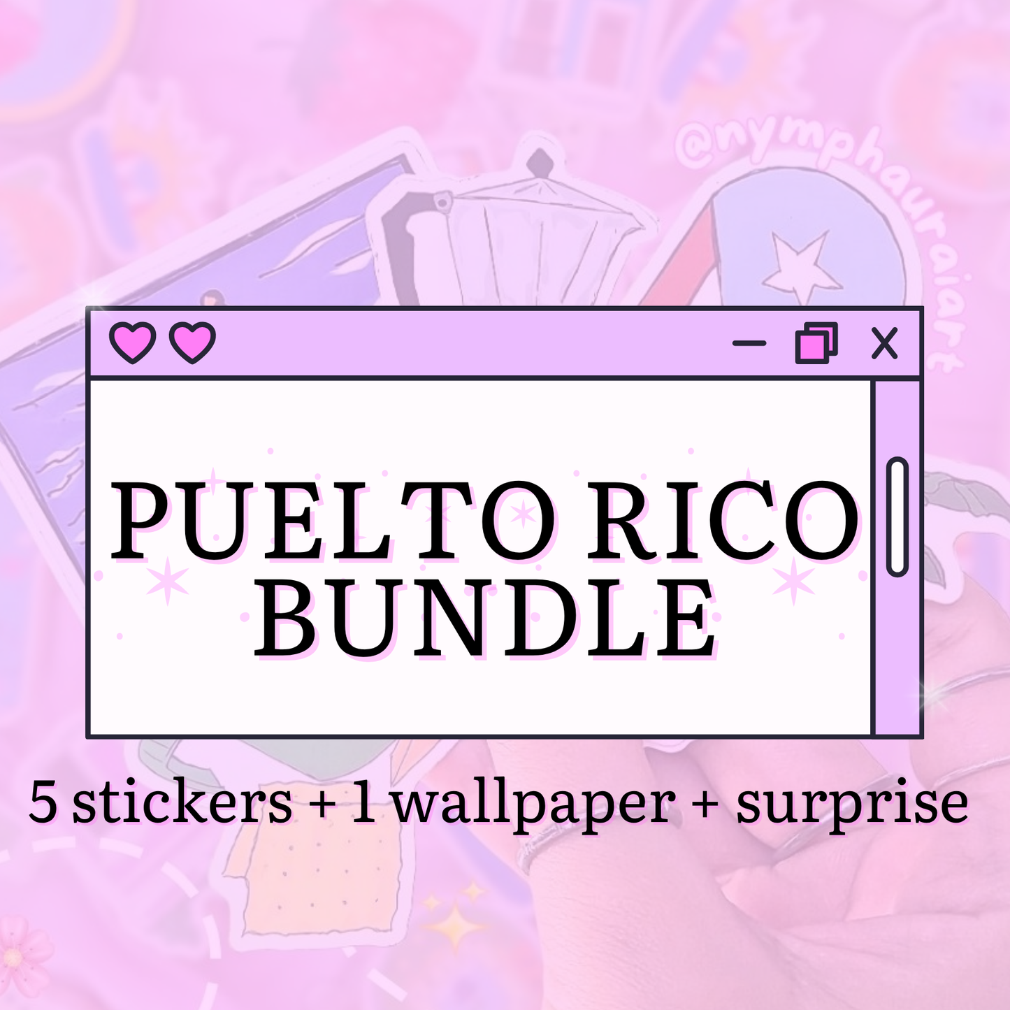 PueLto Rico bundle- 5 stickers + 1 wallpaper + 1 sorpresa ₊˚❀˖